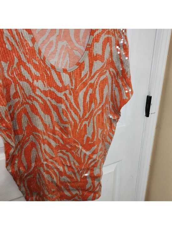 Michael Kors Tops - Michael Kors Orange Cream Patterned Top
